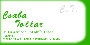 csaba tollar business card